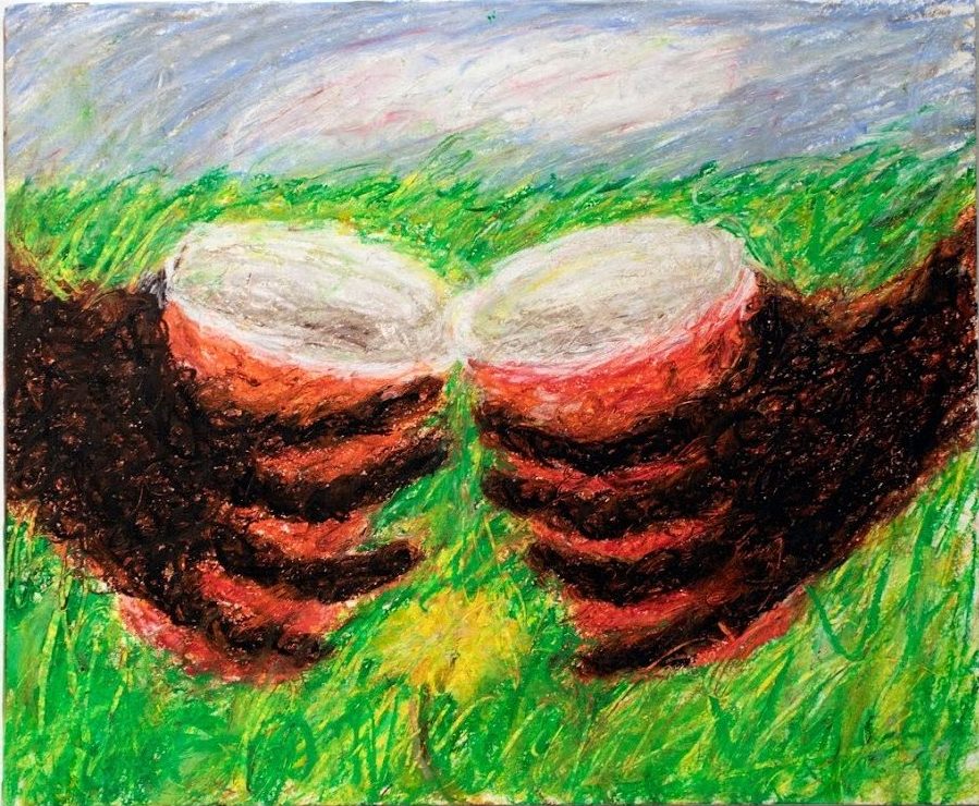 Two of Cups, 2021. Oil pastel on paper, 14 x 17 inches. Two of Cups, 2021. Oil pastel on paper, 14 x 17 inches.